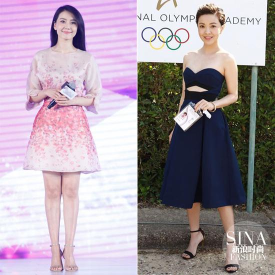 高圓圓、郭采潔示范一字鞋