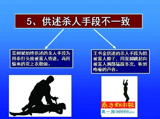 聽證會上原辦案單位公布的兩案比較P P T（摘選）。