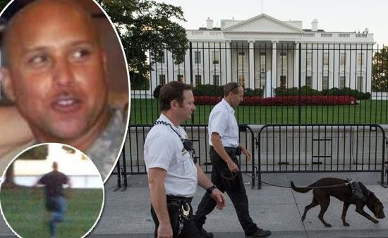 右上圖為岡薩雷斯，右下圖為他跑向白宮。