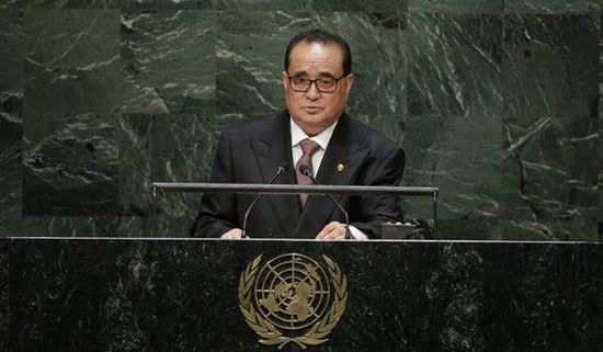 9月27日，朝鮮外相李洙墉在聯(lián)大發(fā)表講話。