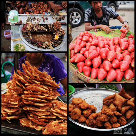 緬甸，繽紛的街邊平民小吃