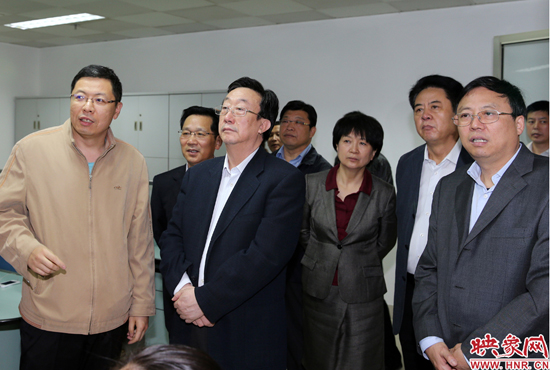 5月9日上午11點10分，河南省委書記郭庚茂一行來到映象網(wǎng)視察。映象網(wǎng)記者 邵恰 段晉哲攝