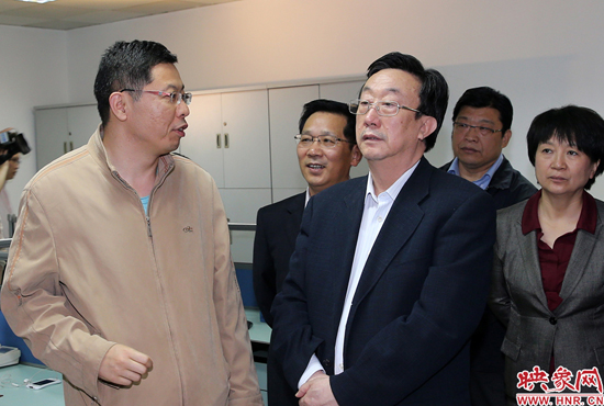 5月9日上午11點10分，河南省委書記郭庚茂一行來到映象網(wǎng)視察。映象網(wǎng)記者 邵恰 段晉哲攝