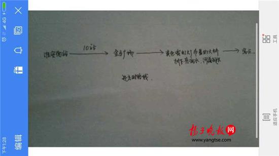 警方根據(jù)這兩張手繪地圖，動用300余人次警力終于將林芳找到。（圖由淮安警方提供）