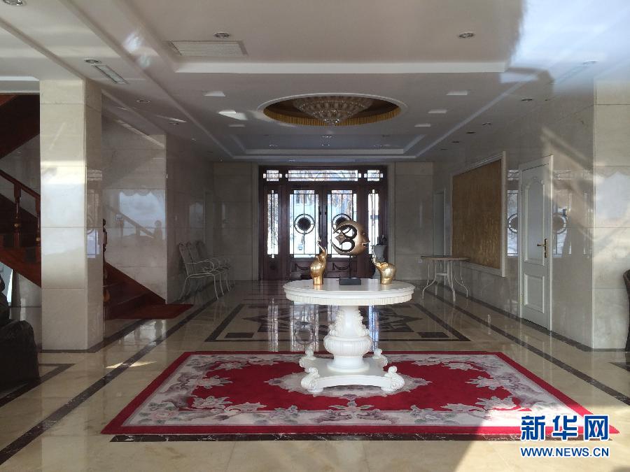 麗日山莊里的別墅大廳（2013年12月9日攝）。