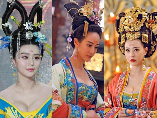 范冰冰、張鈞甯、周海媚，在《武媚娘》中爆乳演出