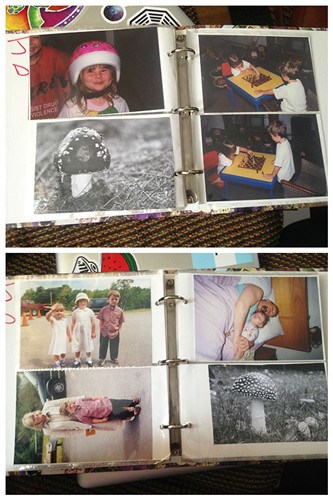 圖五：這位老爹最神的是，把一棵蘑菇的照片放進了家庭相冊里，真正地作為家人來對待。