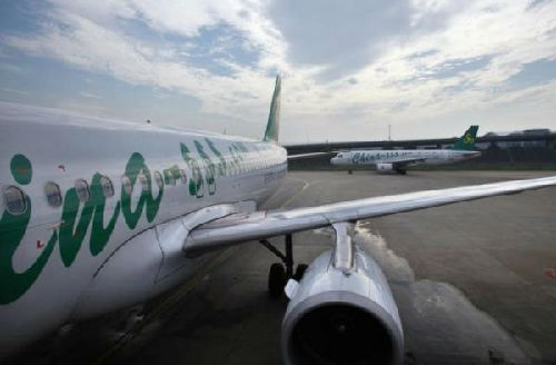 資料圖片：上海虹橋機場?？康囊患艽呵锖娇湛蜋C。（圖片來源：路透社）