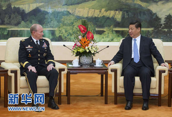 4月23日，中國國家主席、中央軍委主席習(xí)近平在北京會(huì)見美軍參謀長聯(lián)席會(huì)議主席登普西。
